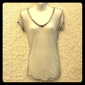 WELL WORN sheer gray tee size small